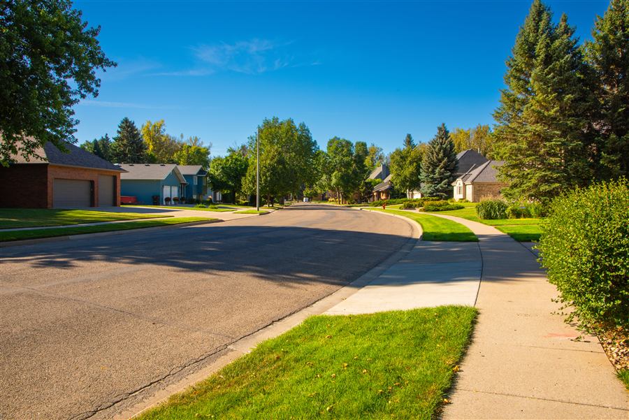 Modern suburban neighborhood homes